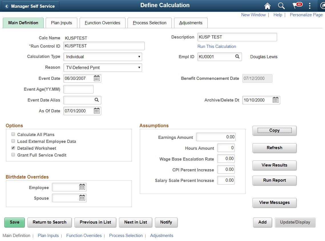 PeopleSoft screenshot